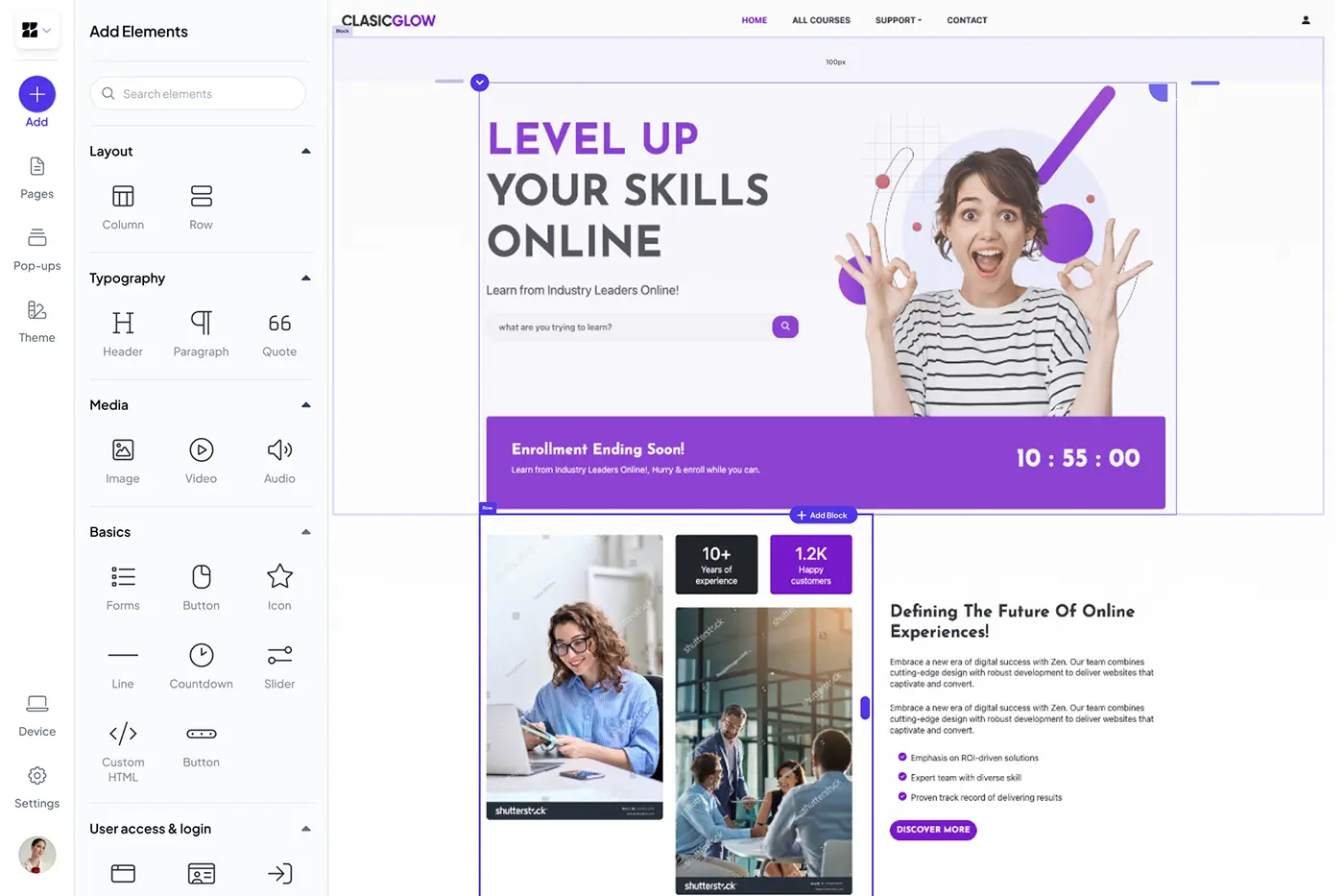 Course Builder Interface